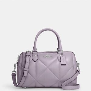 NWT Coach diamond quilted Rowan satchel w/original and additional shoulder strap